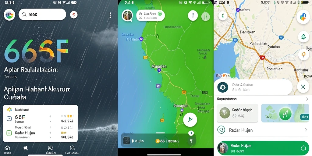 Tampilan utama 666F menunjukkan radar hujan dengan detail yang jelas dan interaktif.