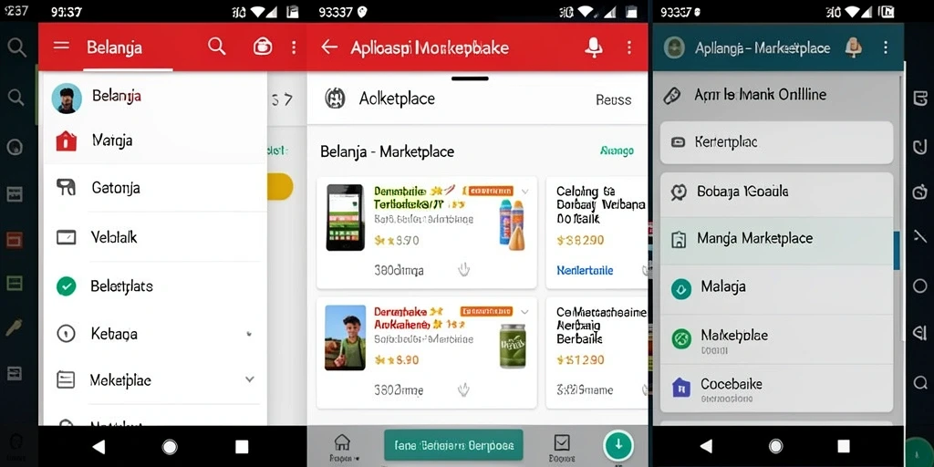 Tampilan antarmuka aplikasi Marketplace 93337 yang modern dan mudah digunakan.