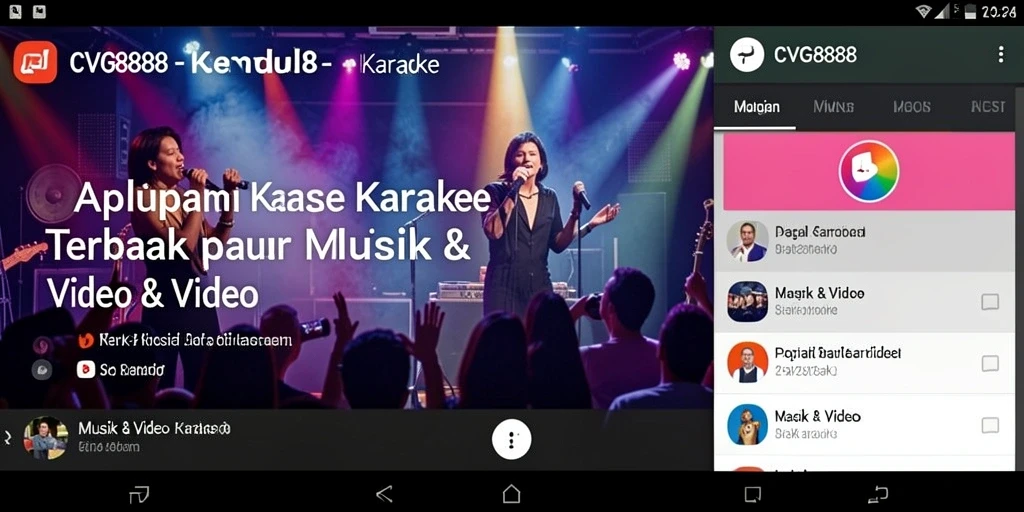 Antarmuka aplikasi CVG8888 dengan fitur karaoke yang menarik.