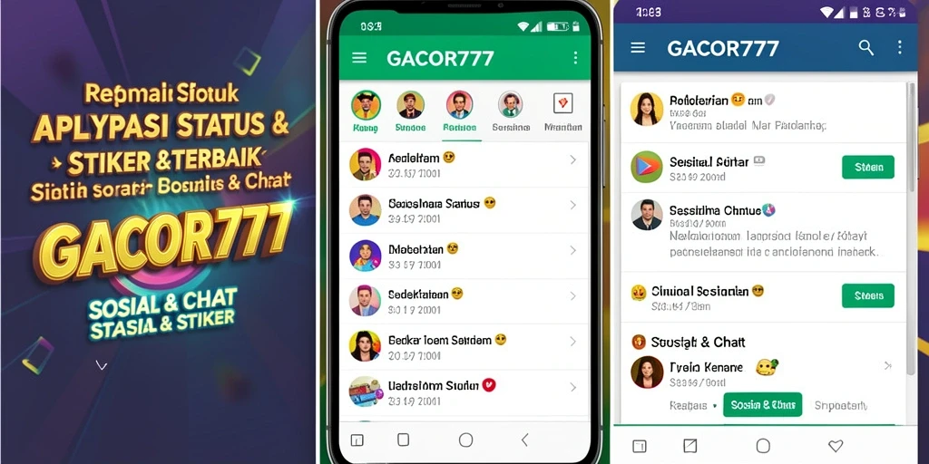 Tampilan antarmuka GACOR777 dengan berbagai pilihan stiker.