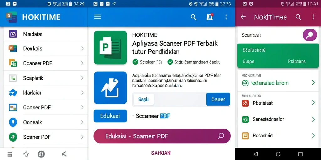 Antarmuka HOKITIME menampilkan fungsi Scanner PDF yang praktis dan intuitif.