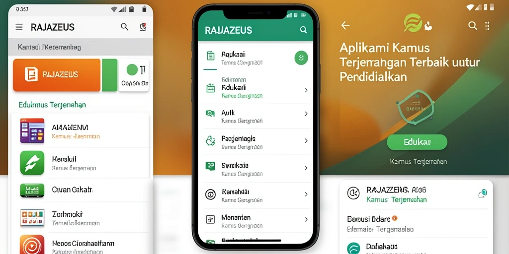 Screenshot RAJAZEUS menampilkan antarmuka Kamus Terjemahan yang intuitif.
