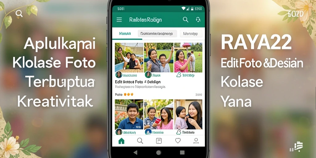 Tampilan antarmuka kolase foto RAYA22 yang menarik dan intuitif.