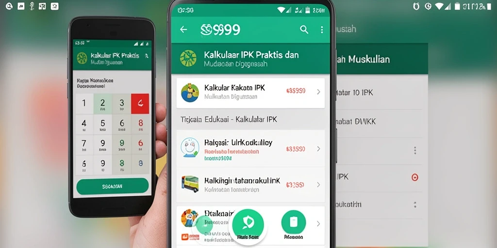 Antarmuka S9S9 menampilkan fitur Kalkulator IPK yang user-friendly.