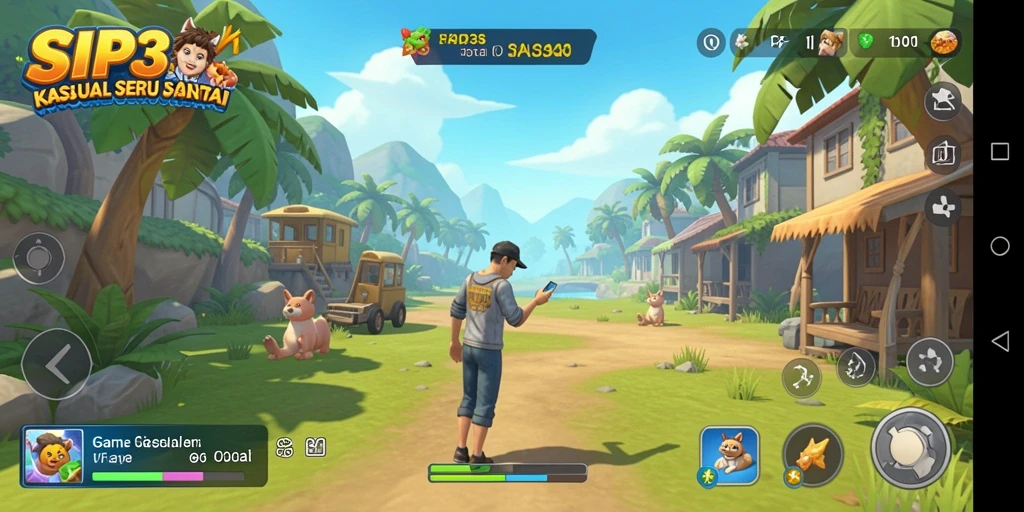 Antarmuka menarik dan fungsi mudah diakses dalam game Kasual SIP33.