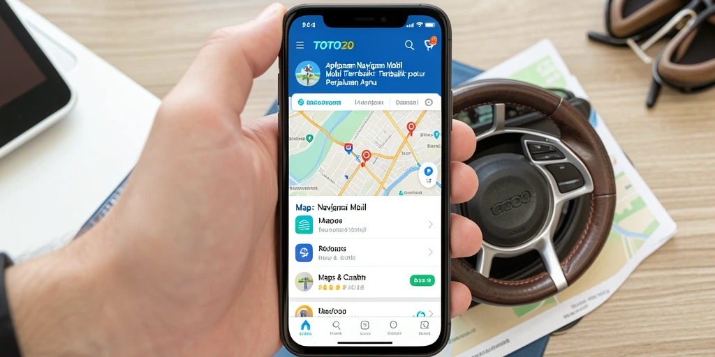 Antarmuka bersih TOTO20 menampilkan peta navigasi mobil yang intuitif.