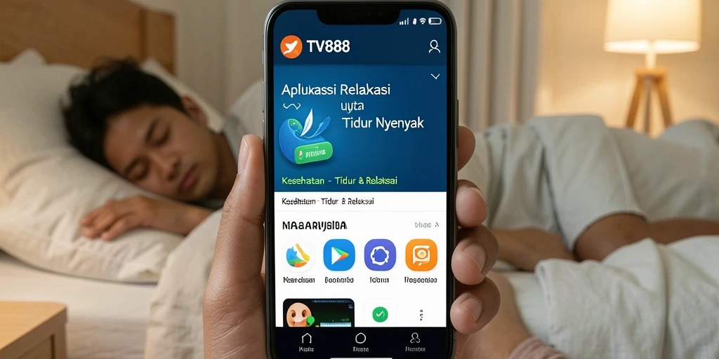 Antarmuka pengguna TV888 yang sederhana dan fungsional untuk tidur yang lebih baik.